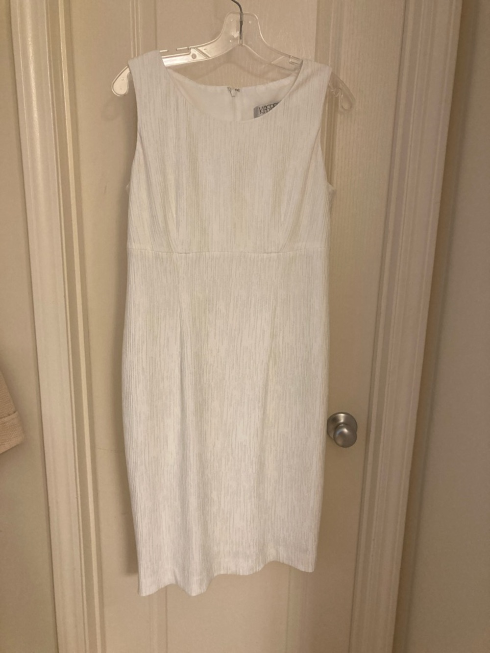 Kasper White Sleeveless Sheath Dress